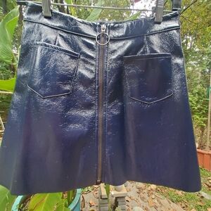Tucker + Tate Girls Faux Leather Blue Y2K Retro Mini Skirt Holiday Size 12